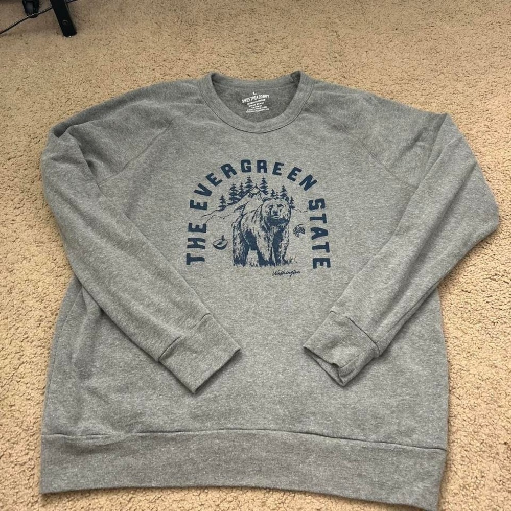 Grey Evergreen State crewneck sweatshirt‎